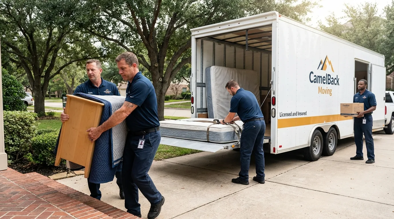 Crew loading residential truck for cross-state move from Elizabethville, PA