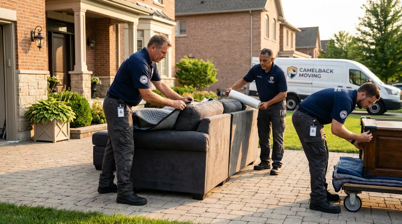 Large estate moving crew wrapping furniture in Elizabethville, PA