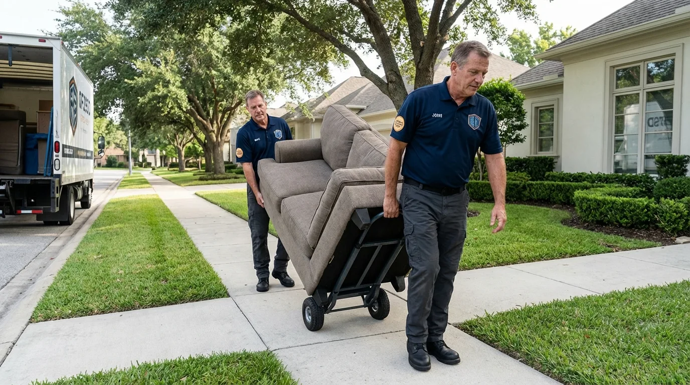 Local residential moving crew loading furniture in Elizabethville, PA