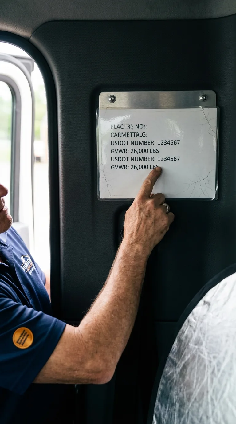 USDOT licensing placard verification in Elizabethville